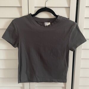 H&M Charcoal Gray Cotton Crop Top